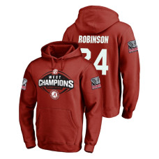 Alabama Crimson Tide #24 Crimson Brian Robinson Jr. Fanatics Branded 2018 SEC West Division Champions College Football Hoodie