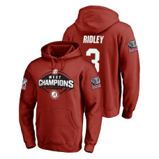 Alabama Crimson Tide #3 Crimson Calvin Ridley Fanatics Branded 2018 SEC West Division Champions College Football Hoodie