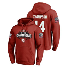 Alabama Crimson Tide #14 Crimson Deionte Thompson Fanatics Branded 2018 SEC West Division Champions College Football Hoodie