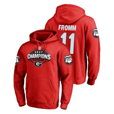 Georgia Bulldogs #11 Red Jake Fromm Fanatics Branded 2018 SEC East Division Champions College Football Hoodie