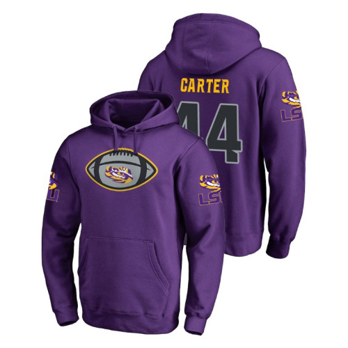 LSU Tigers #44 Purple Tory Carter Fanatics Branded Game Ball College Football Hoodie
