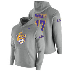 LSU Tigers #17 Heathered Gray Racey McMath Vault Logo Club Pullover College Football Hoodie
