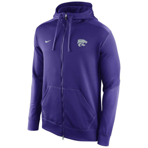 Kansas State Wildcats Purple KO Chain Fleece Therma-Fit Full-Zip College Football Hoodie