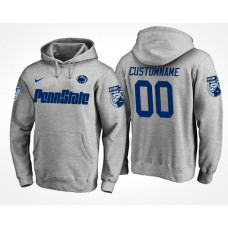 Men Penn State Nittany Lions Gray Custom Name And Number College Football Hoodie