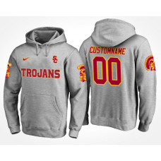 Men USC Trojans Gray Custom Name And Number College Football Hoodie