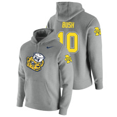 Michigan Wolverines #10 Heathered Gray Devin Bush Vault Logo Club Pullover College Football Hoodie