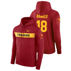 USC Trojans #18 Cardinal JT Daniels Sideline Seismic Football Performance College Football Hoodie