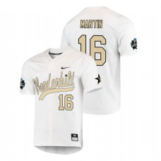 Vanderbilt Commodores #16 Austin Martin 2019 NCAA Baseball College World Series Jersey - White