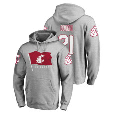 Washington State Cougars #21 Heathered Gray Max Borghi Fanatics Branded Hometown Collection College Football Hoodie