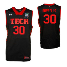 		Texas Tech Red Raiders #30 Andrew Sorrells Black 2019 Final Four College Basketball Jersey