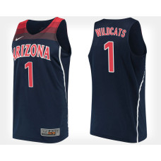 Arizona Wildcats #1 Navy College Basketball Jersey
