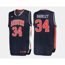 Auburn Tigers #34 Charles Barkley Navy Road College Basketball Jersey