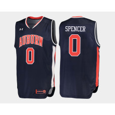 Auburn Tigers #0 Horace Spencer Navy College Basketball Jersey