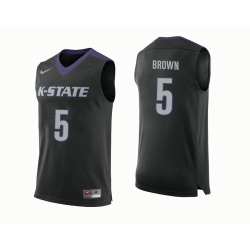 Kansas State Wildcats #5 Barry Brown Black College Basketball Jersey
