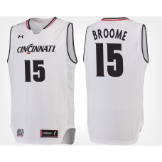 Cincinnati Bearcats #15 Cane Broome White Road College Basketball Jersey