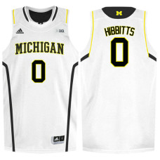 Michigan Wolverines #0 Brent Hibbitts White College Basketball Jersey