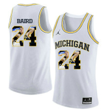 Michigan Wolverines #24 C.J. Baird White College Basketball Jersey
