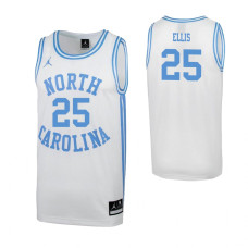 		North Carolina Tar Heels #25 Caleb Ellis White College Basketball Jersey