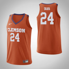 Clemson Tigers #24 David Skara Orange College Basketball Jersey
