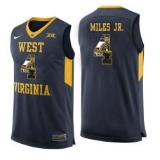 West Virginia Mountaineers #4 Daxter Miles Jr. Navy College Basketball Jersey