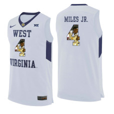 West Virginia Mountaineers #4 Daxter Miles Jr. White College Basketball Jersey