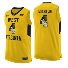 West Virginia Mountaineers #4 Daxter Miles Jr. Yellow College Basketball Jersey