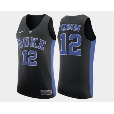 Duke Blue Devils #12 Justise Winslow Black Alternate College Basketball Jersey