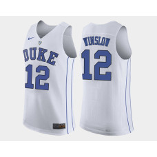 Duke Blue Devils #12 Justise Winslow White College Basketball Jersey
