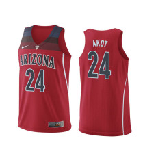 Arizona Wildcats #24 Emmanuel Akot Red College Basketball Jersey