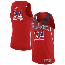 Arizona Wildcats #24 Emmanuel Akot Red Jersey