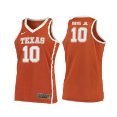Texas Longhorns #10 Eric Davis Jr. Orange College Basketball Jersey