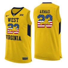 West Virginia Mountaineers #23 Esa Ahmad Yellow College Basketball Jersey