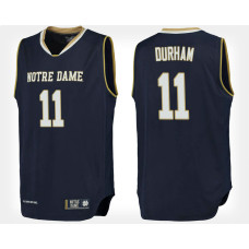 Notre Dame Fighting Irish #11 Juwan Durham Navy Home College Basketball Jersey