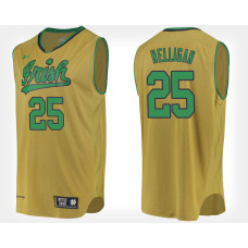 Notre Dame Fighting Irish #25 Liam Nelligan Gold Alternate College Basketball Jersey