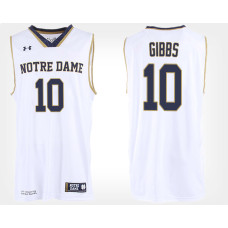 Notre Dame Fighting Irish #10 T.J. Gibbs White Road College Basketball Jersey