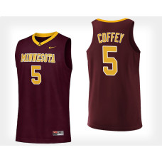 Minnesota Golden Gophers #5 Amir Coffey Maroon Home College Basketball Jersey