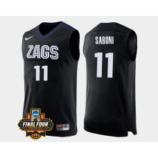 Gonzaga Bulldogs #11 Domantas Saboni Black Alternate College Basketball Jersey