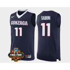 Gonzaga Bulldogs #11 Domantas Saboni Navy Road College Basketball Jersey