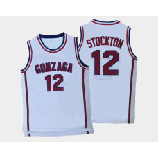 Gonzaga Bulldogs #12 John Stockton White Home College Basketball Jersey