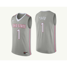 Ohio State Buckeyes #1 Jae'Sean Tate Gray College Basketball Jersey