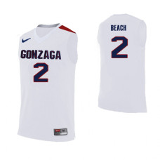 		Gonzaga Bulldogs #2 Jack Beach White College Basketball Jersey
