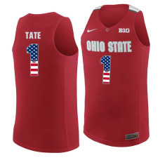 Ohio State Buckeyes #1 Jae'Sean Tate Red College Basketball Jersey