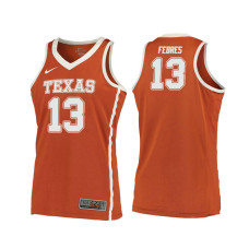 Texas Longhorns #13 Jase Febres Orange College Basketball Jersey