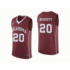Oklahoma Sooners #20 Kameron McGusty Crimson College Basketball Jersey