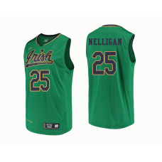 Notre Dame Fighting Irish #25 Liam Nelligan Green College Basketball Jersey