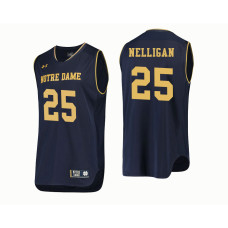 Notre Dame Fighting Irish #25 Liam Nelligan Navy College Basketball Jersey