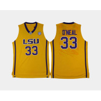 LSU Tigers #33 Shaquille O'Neal Gold Home College Basketball Jersey