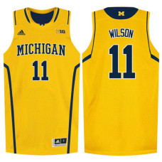 Michigan Wolverines #11 Luke Wilson Gold College Basketball Jersey