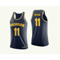 Michigan Wolverines #11 Luke Wilson Navy College Basketball Jersey
