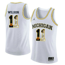 Michigan Wolverines #11 Luke Wilson White College Basketball Jersey